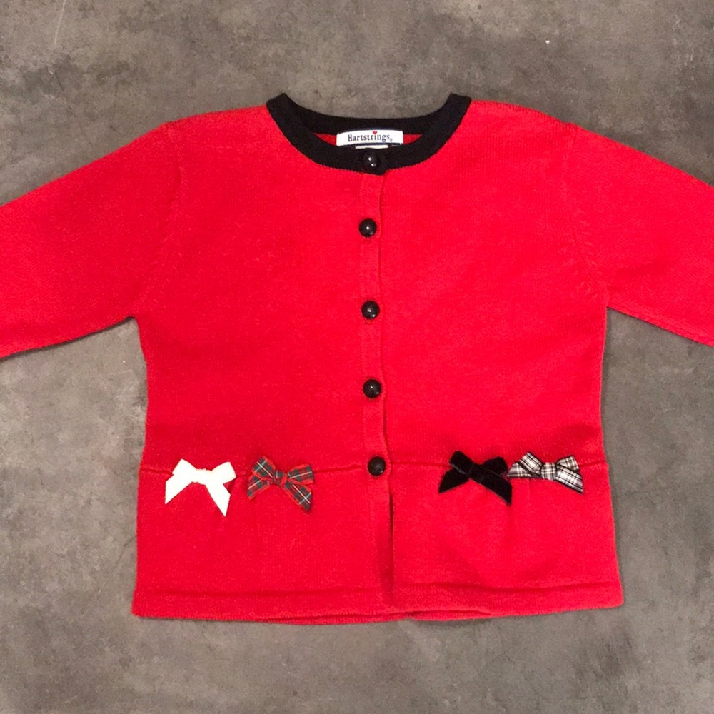 Heartstrings red holiday cardigan